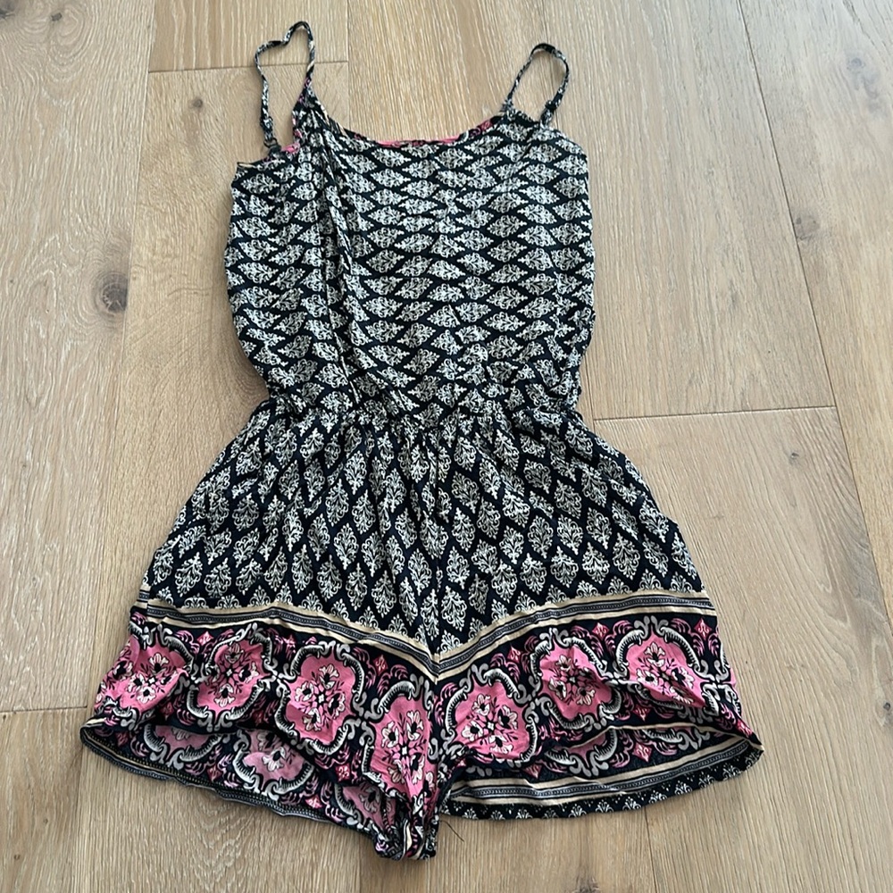 Women’s romper, small, navy blue and pink